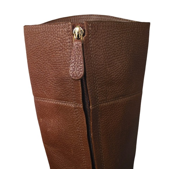 Tory Burch Brown Leather Knee High Riding Boots Women's Size 8.5M Old Money - Picture 4 of 8